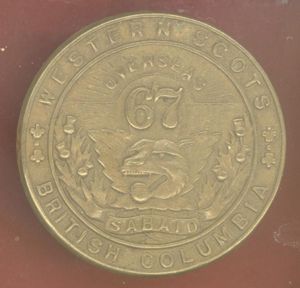 Canadian 67th Western Scots B.C. Highlanders Bn. WW1 CEF glengarry …