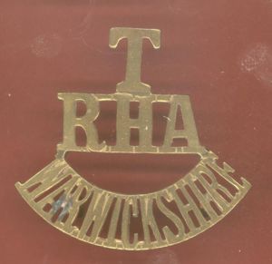 T / RHA / WARWICKSHIRE WW1 shoulder title