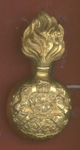 Scottish Royal Scots Greys Victorian NCO's bearskin grenade badge