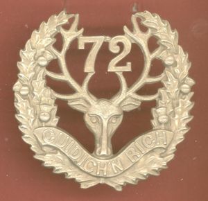 Canadian 72nd Bn. Seaforth Highlanders of Canada WW1 CEF glengarry …