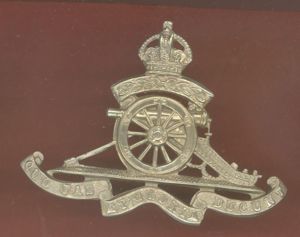 Volunteer Royal Artillery Edwardian Or's cap badge