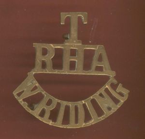 T / RHA / W.RIDING WW1 shoulder title