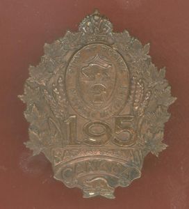 Canadian 195th Regina Battalion WW1 CEF cap badge