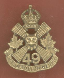 Canadian 49th Edmonton Bn. WW1 CEF cap badge