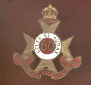 Australian 60th Infantry Battalion (Heidelberg Regiment) slouch hat badges