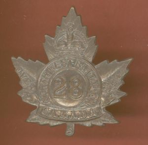 Canadian 28th North West Bn. WW1 CEF OR's cap badge