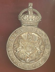 South African Transvaal Town Police helmet badge