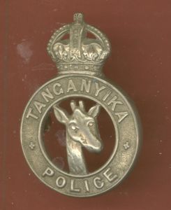 British Colonial Tanganyika Police cap badge