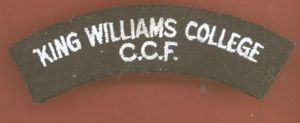 KING WILLIAMS COLLEGE / C.C.F. cloth shoulder title