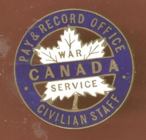 Canada War Service Civilian Staff Badge