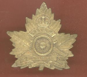 Canadian Field Artillery WW1 CEF Maple Leaf cap badge