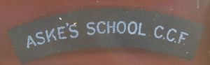 ASKE'S SCHOOL C.C.F. cloth shoulder title