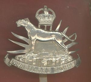 British Colonial Nyasaland Police cap badge