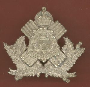 Indian Army. Calcutta Scottish Volunteers WW1 glengarry badge