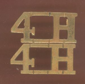 4 H 4th Queen's Own Hussars shoulder titles
