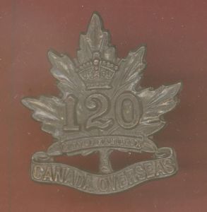 Canadian 120th Hamilton Bn. WW1 CEF cap badge