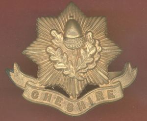 The Cheshire Regiment WW1 Officer's Dress cap badge