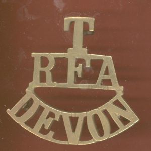 T / RFA / DEVON WW1 shoulder title