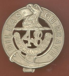 Canadian Militia / CEF 48th Highlanders glengarry badge