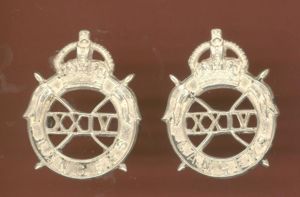 24th Lancers WW2 Officer's dress collar badges