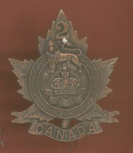 Canadian 2nd Mounted Rifles Brigade WW1 CEF cap badge