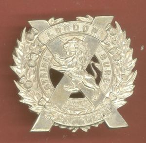 The London Scottish OR's glengarry badge