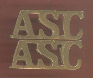 A.S.C. Army Service Corps WW1 Officer's shoulder titles