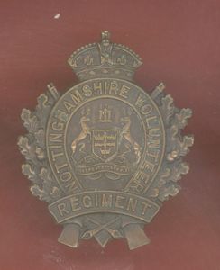 Nottinghamshire Volunteer Regiment - V.T.C. Ww1 cap badge