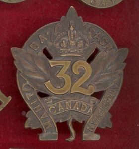 Canadian 32nd Manitoba & Saskatchewan WW1 CEF OR's cap badge