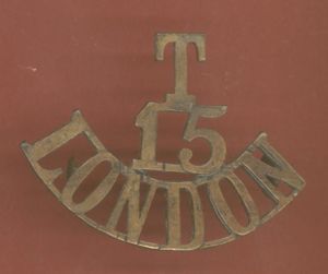 T/ 15 / London WW1 shoulder title