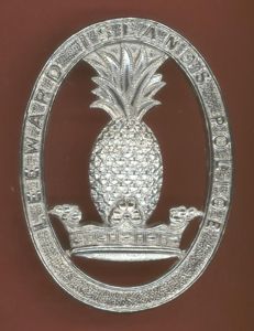 British Colonial Leeward Islands Police helmet plate