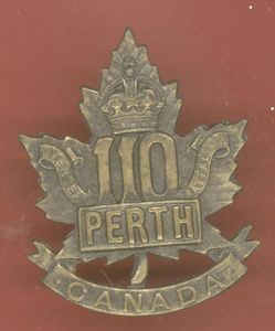 Canadian 110th Battalion,Stratford, Ontario WW1 CEF Cap Badge
