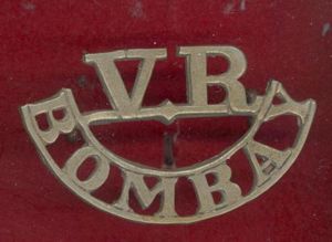 Indian Army Bombay Rifle Volunteers shoulder title.