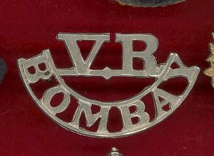 Indian Army Bombay Rifle Volunteers shoulder title.
