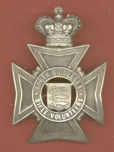South Middlesex Rifle Volunteers Victorian Officer's helmet plate