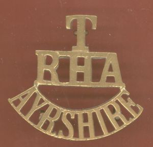 T / RHA / AYRSHIRE WW1 shoulder title