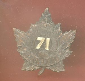 Canadian 71st Woodstock Ontario Bn. WW1 CEF cap badge