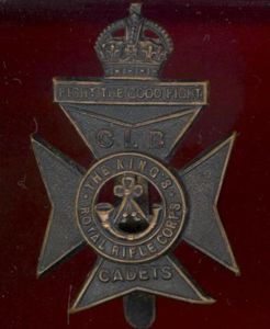 16th Service Bn. King's Royal Rifle Corps Church Lads Brigade …