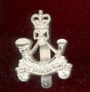 King's African Rifles Depot Officer's silver cap badge
