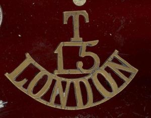 T/ 15 / London WW1 shoulder title