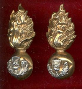 Scottish Royal Scots Fusiliers Victorian collar badges