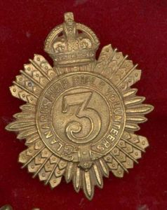 Scottish 3rd Lanarkshire Rifle Volunteers Edwardian glengarry badge