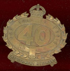Australian 40th Infantry Battalion (Derwent Regiment) slouch hat badge