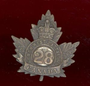 Canadian 28th North West Bn. WW1 CEF Officer's cap badge