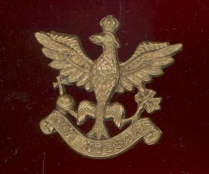 26th Hussars WW2 OR's cap badge