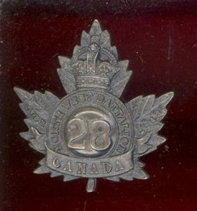 Canadian 28th North West Bn. WW1 CEF Officer's cap badge