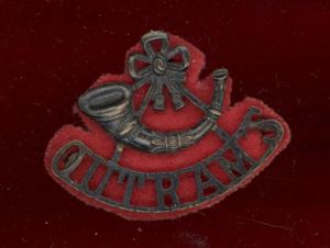 Indian 123rd Outram's Officer's shoulder title Circa 1903-22