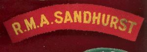 Royal Military Academy Sandhurst Sergeant Major's cloth shoulder title
