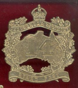Australian 14th Infantry Bn. The Prahran Regiment slouch hat badge