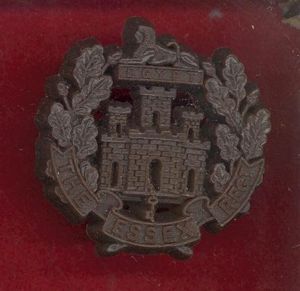 The Essex Regiment. WW2 plastic economy cap badge